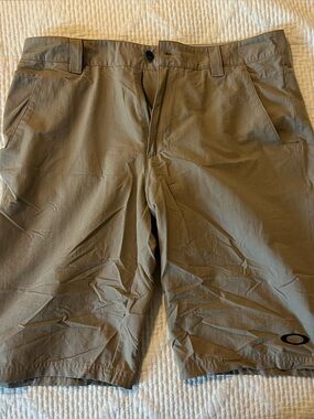 Oakley Men's Olive Green Flat Front Shorts